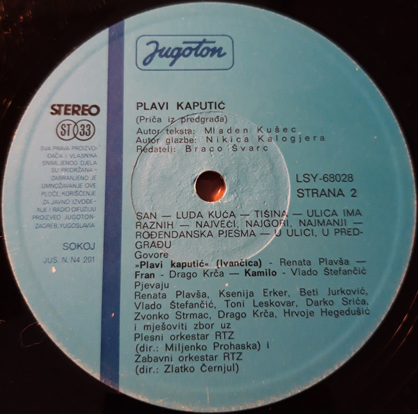 Mladen Kušec, Nikica Kalogjera, Braco Švarc - Plavi Kaputić (Priča Iz Predgrađa) (LP, Album)