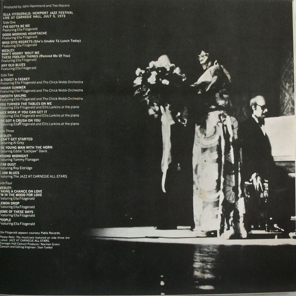 Ella Fitzgerald - Newport Jazz Festival Live At Carnegie Hall,  July 5, 1973 (2xLP, Album, Gat)