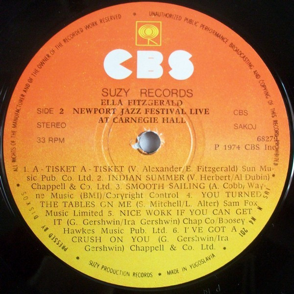 Ella Fitzgerald - Newport Jazz Festival Live At Carnegie Hall,  July 5, 1973 (2xLP, Album, Gat)
