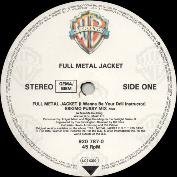 Abigail Mead And Nigel Goulding - Full Metal Jacket (I Wanna Be Your Drill Instructor) (12