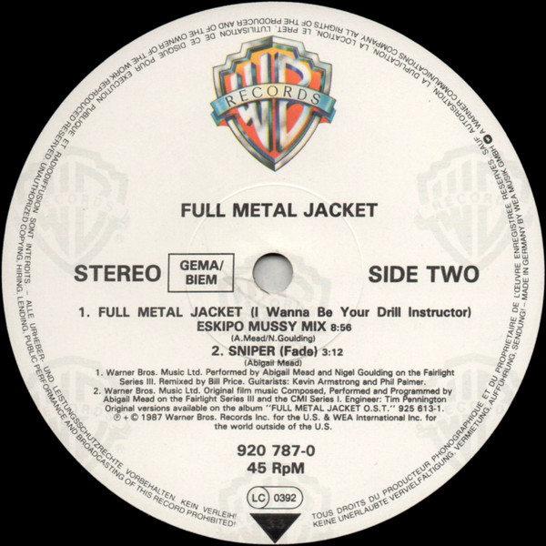 Abigail Mead And Nigel Goulding - Full Metal Jacket (I Wanna Be Your Drill Instructor) (12