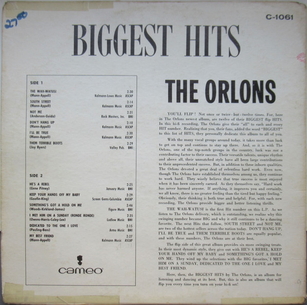 The Orlons - Biggest Hits (LP, Comp)
