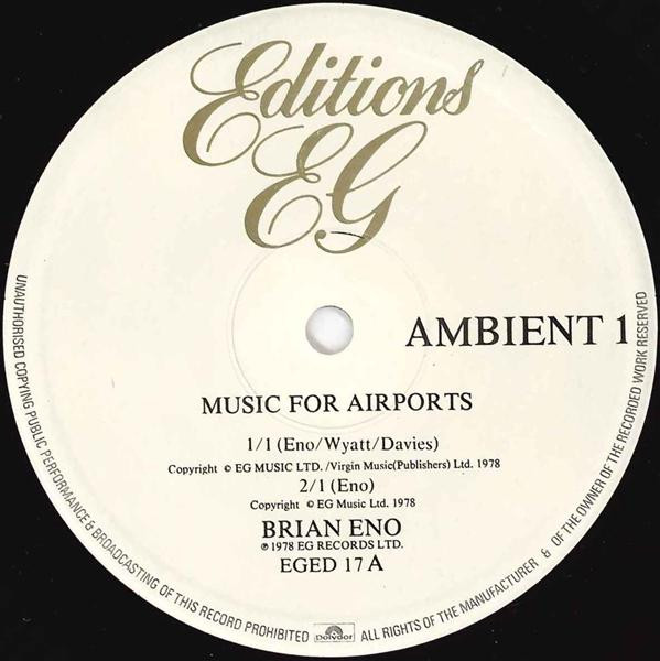 Brian Eno - Ambient 1 (Music For Airports) (LP, Album, RE)