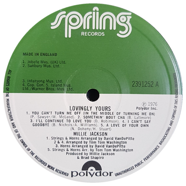 Millie Jackson - Lovingly Yours (LP, Album)