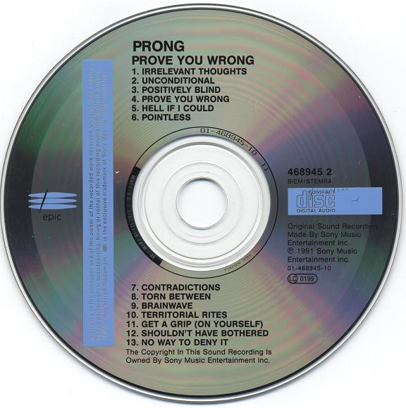 Prong - Prove You Wrong (CD, Album)