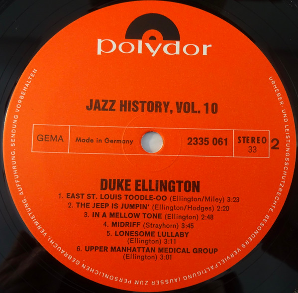 Duke Ellington - Jazz-History Vol. 10  (2xLP, Comp)