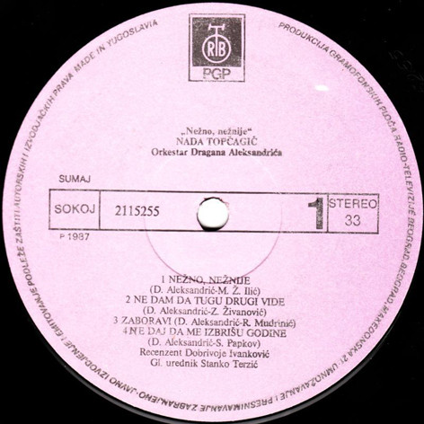 Nada Topčagić, Orkestar Dragana Aleksandrića* - Nežno, Nežnije (LP, Album, RP)