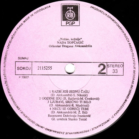 Nada Topčagić, Orkestar Dragana Aleksandrića* - Nežno, Nežnije (LP, Album, RP)