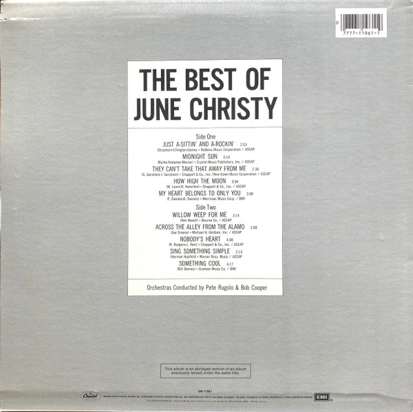 June Christy - The Best Of June Christy (LP, Comp, RE)