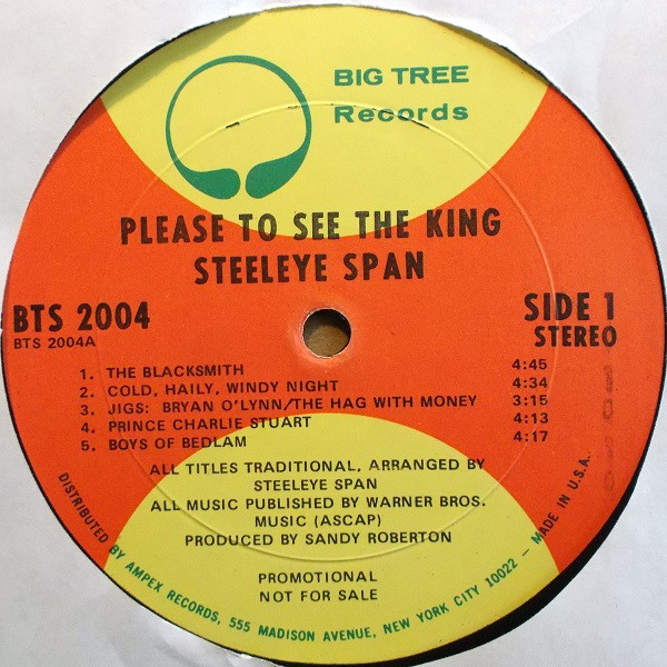 Steeleye Span - Please To See The King (LP, Album, Promo)