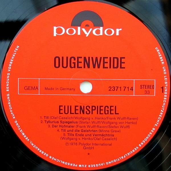 Ougenweide - Eulenspiegel (LP, Album)