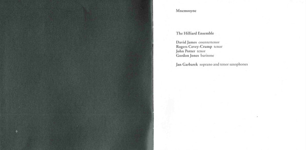 Jan Garbarek / The Hilliard Ensemble - Mnemosyne (2xCD, Album)