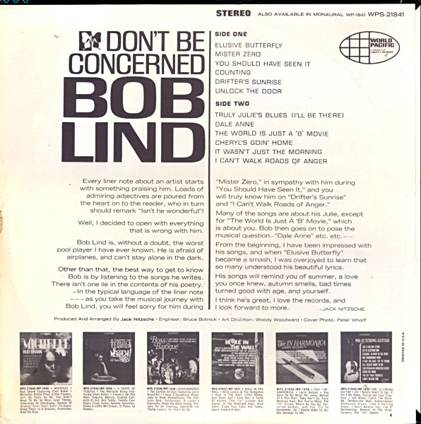 Bob Lind - Don't Be Concerned (LP, Album, Ind)