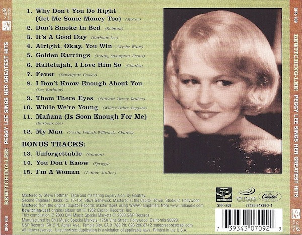 Peggy Lee - Bewitching Lee! (CD, Comp, RE, RM, Bon)