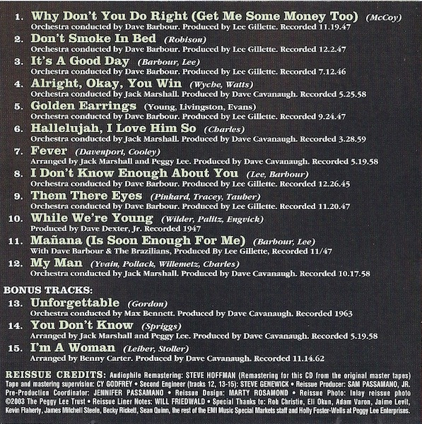 Peggy Lee - Bewitching Lee! (CD, Comp, RE, RM, Bon)