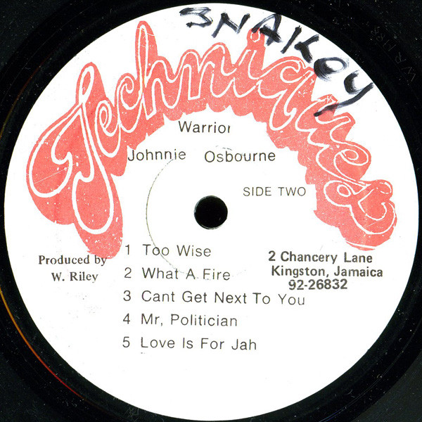 Johnnie Osbourne* - Warrior (LP, Album)