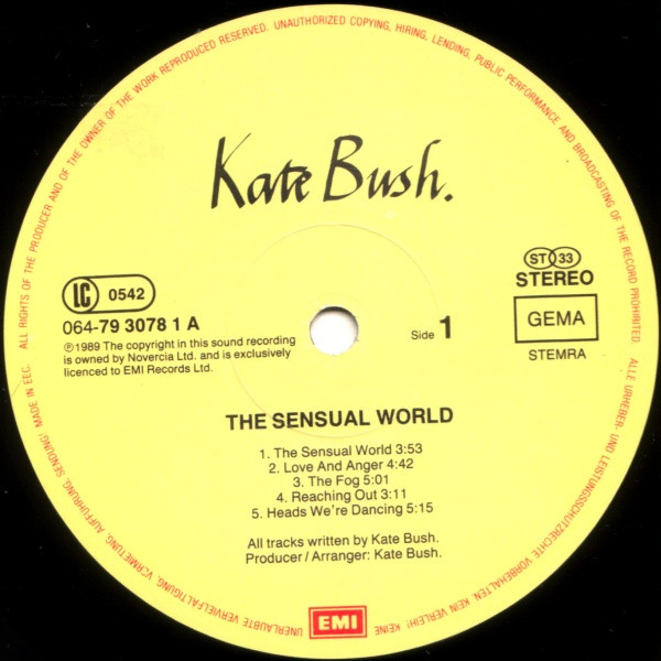 Kate Bush - The Sensual World (LP, Album)