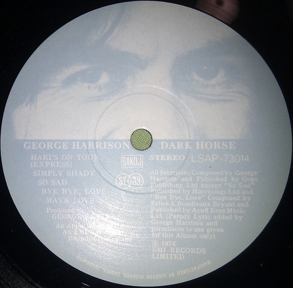 George Harrison - Dark Horse (LP, Album, Gat)