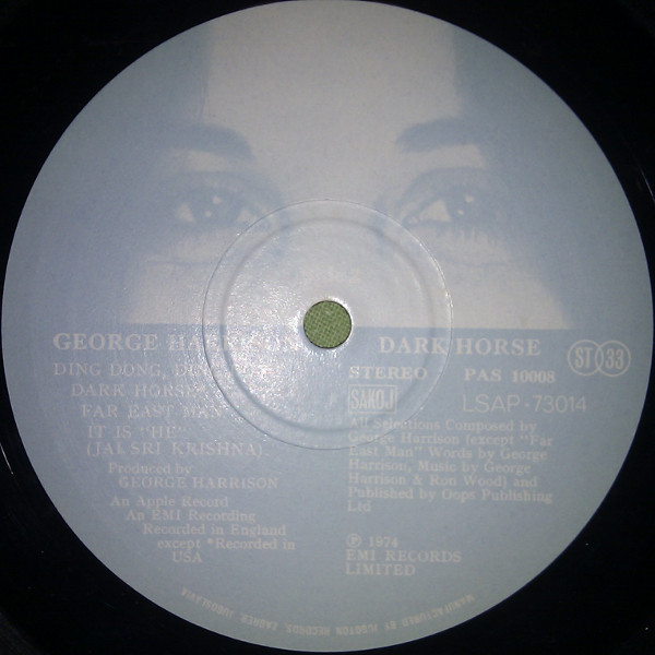 George Harrison - Dark Horse (LP, Album, Gat)