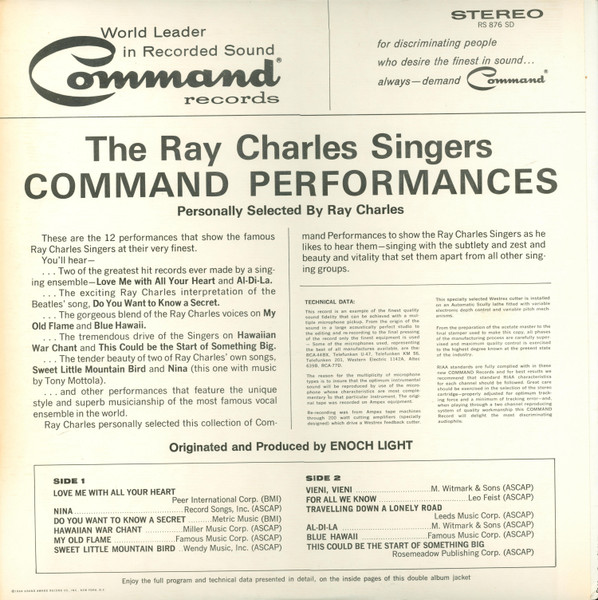 The Ray Charles Singers - Command Performances (LP, Comp, Gat)