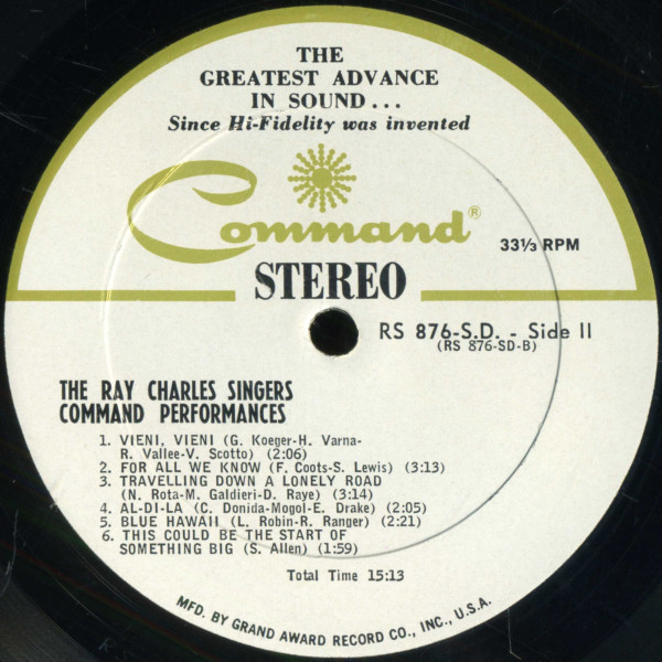 The Ray Charles Singers - Command Performances (LP, Comp, Gat)