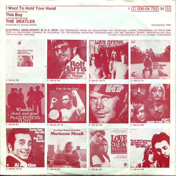 The Beatles - I Want To Hold Your Hand / This Boy (7