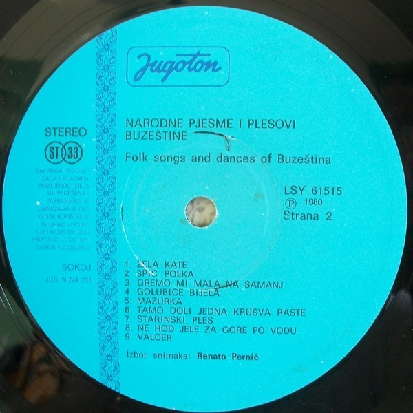 Various - Narodne Pjesme I Plesovi BuzeÅ¡tine - Folk Songs And Dances Of BuzeÅ¡tina (LP)