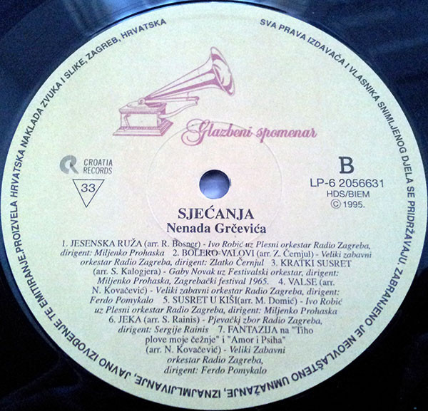 Nenad Grčević - Sjećanja / Memories - Melodije Nenada Grčevića (LP, Comp)