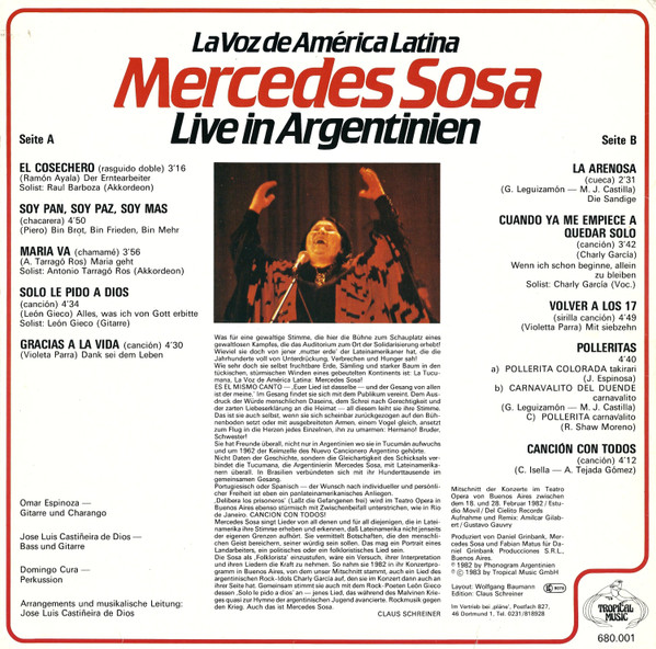 Mercedes Sosa - Live In Argentinien (LP)