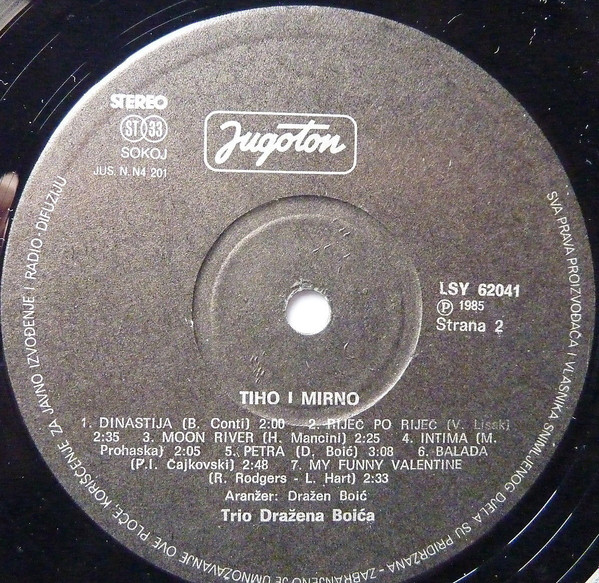Trio Dražena Boića - Tiho I Mirno (LP, Album)
