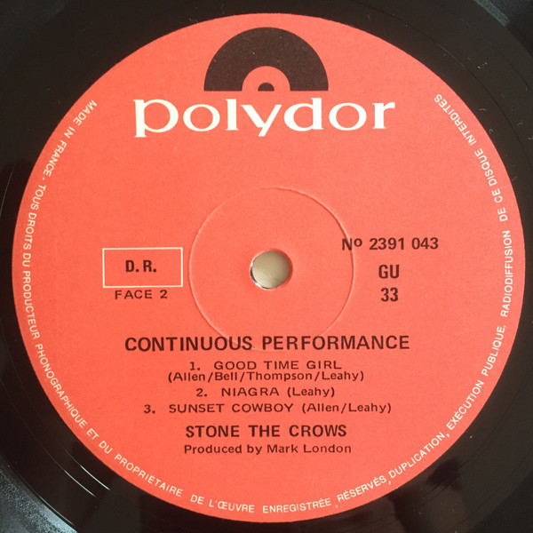 Stone The Crows - Ontinuous Performance (LP, Album)