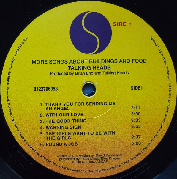 Talking Heads - More Songs About Buildings And Food (LP, Album, RE, 180)