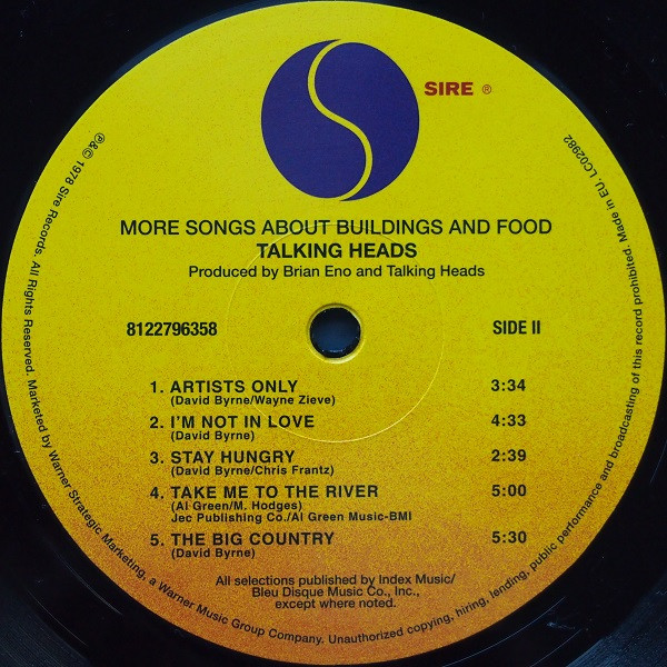 Talking Heads - More Songs About Buildings And Food (LP, Album, RE, 180)