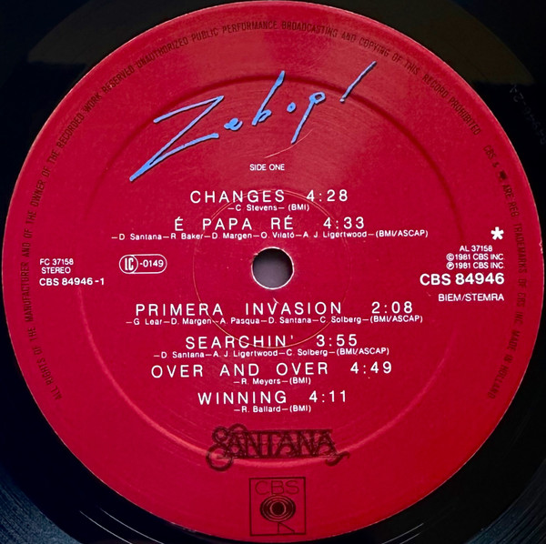 Santana - Zebop! (LP, Album)