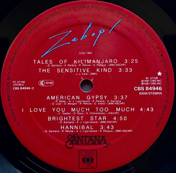 Santana - Zebop! (LP, Album)