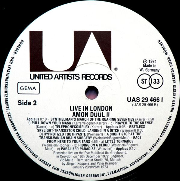 Amon Düül II - Live In London (LP, Album)