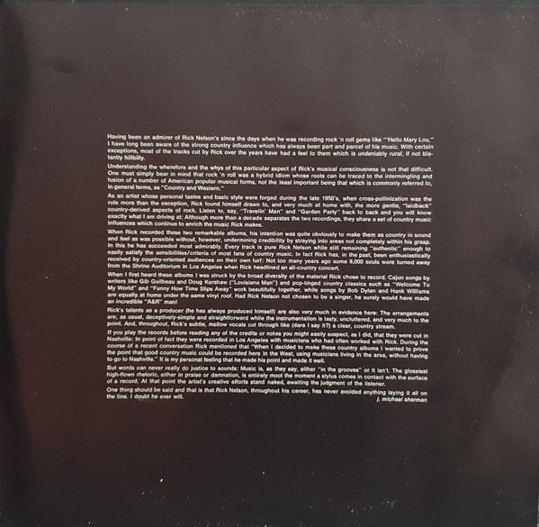 Rick Nelson* - Country (2xLP, Comp)