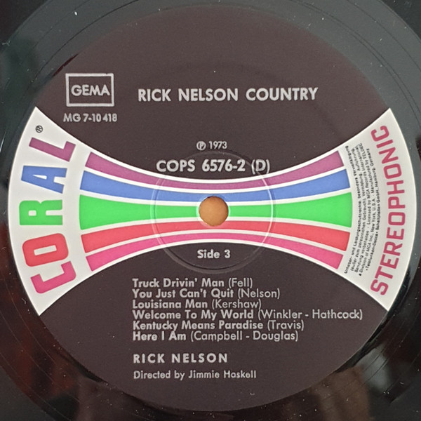 Rick Nelson* - Country (2xLP, Comp)