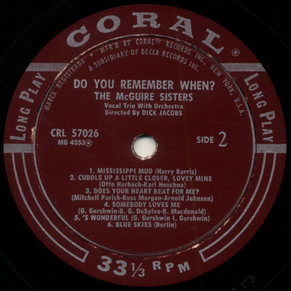The McGuire Sisters* - Do You Remember When? (LP, Album)