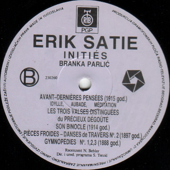 Erik Satie - Branka ParliÄ‡ - InitiÃ©s (LP, Album, RE)
