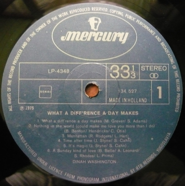 Dinah Washington - What A Diff'rence A Day Makes (LP, Album, RE)