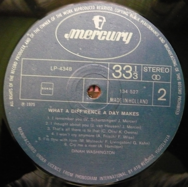 Dinah Washington - What A Diff'rence A Day Makes (LP, Album, RE)
