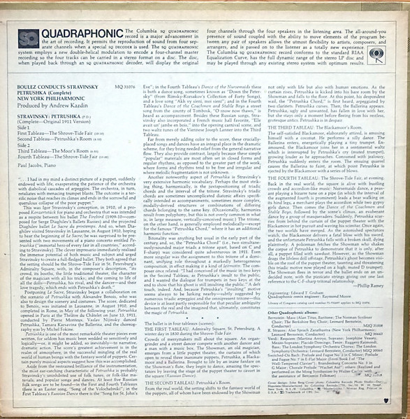 Boulez* Conducts Stravinsky*, New York Philharmonic - Petrushka (LP, Album, Quad)
