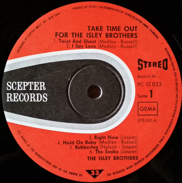 The Isley Brothers - Take Some Time Out For The Isley Brothers (LP, Album, RE)