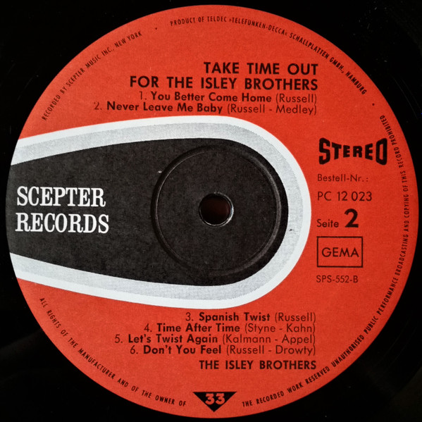 The Isley Brothers - Take Some Time Out For The Isley Brothers (LP, Album, RE)