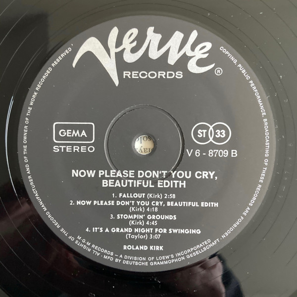 Roland Kirk - Now Please Don't You Cry, Beautiful Edith (LP, Album)