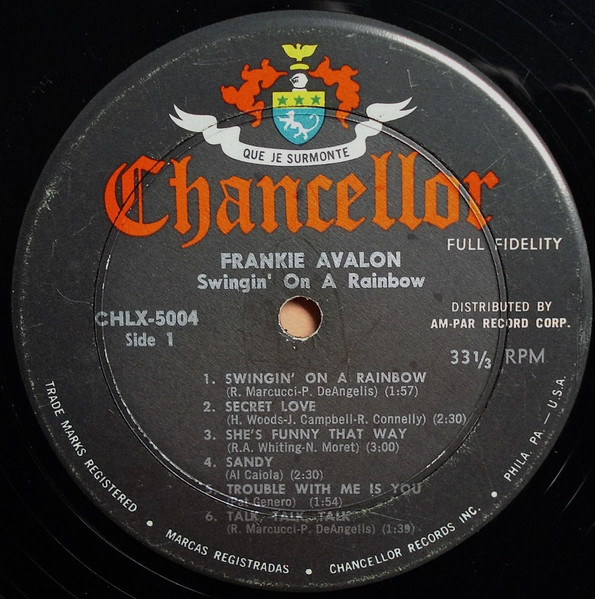 Frankie Avalon - Swingin' On A Rainbow (LP, Album, Mono, Gat)