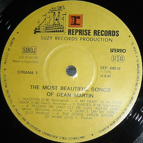 Dean Martin - The Most Beautiful Songs Of Dean Martin (2xLP, Comp, Gat)