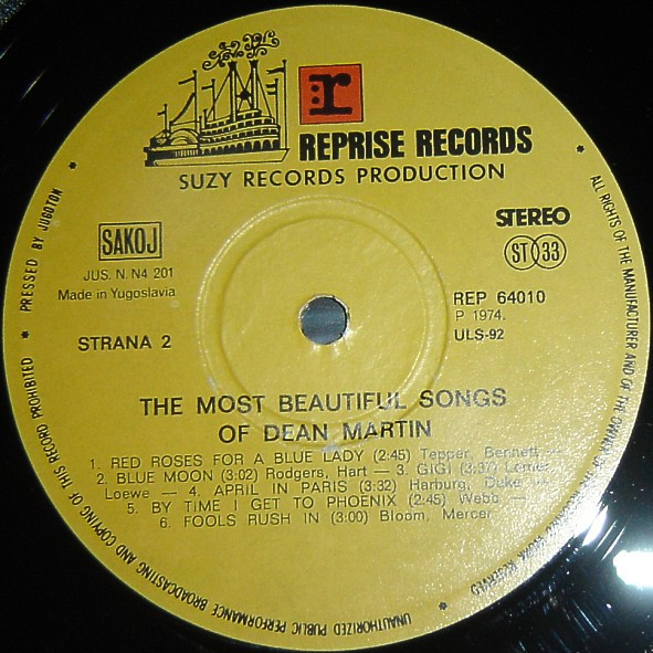 Dean Martin - The Most Beautiful Songs Of Dean Martin (2xLP, Comp, Gat)