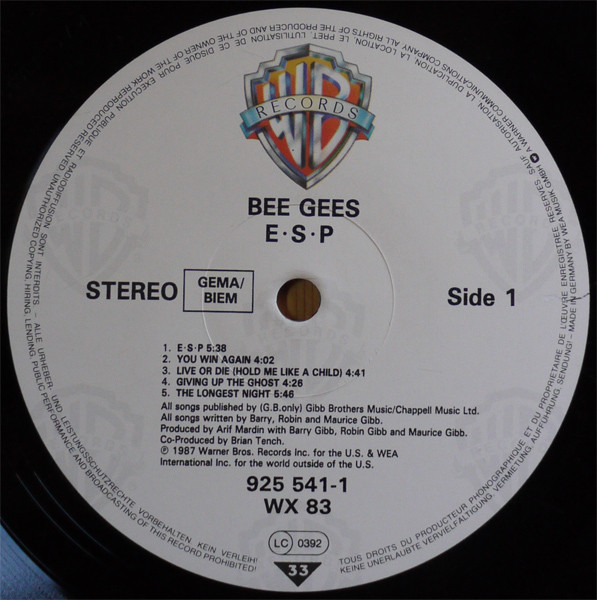 Bee Gees - E·S·P (LP, Album)